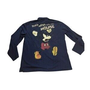 Disney Don't Mess with the Mouse Mickey Polo Shirt Men's Size Large Vintage